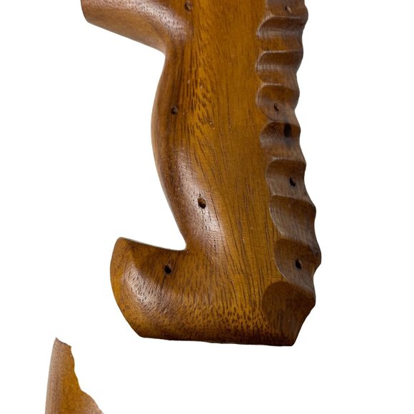 Wood Seahorse Toothpick Holder MCM Mid Century Modern Beach Coastal Decor u - Picture 4 of 8